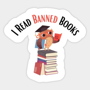 I Read Banned Books Owl Sticker